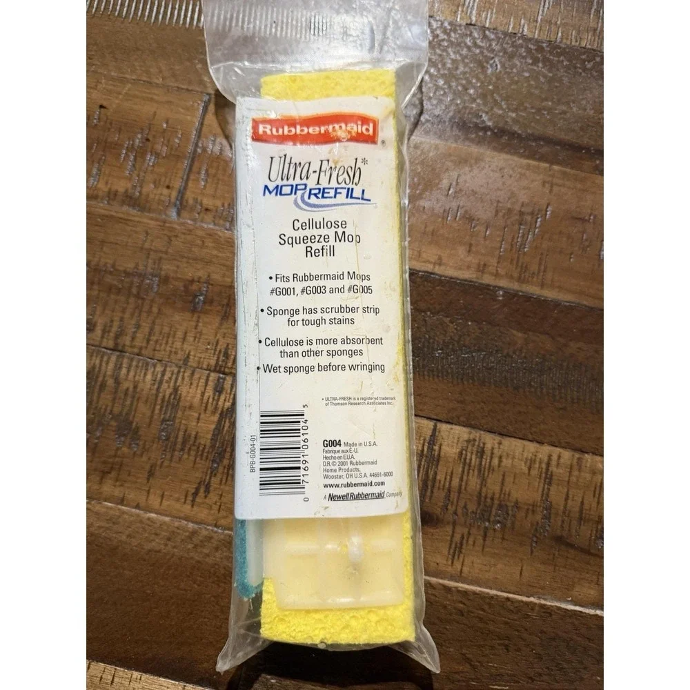 Rubbermaid Sponge Mop Refill Head Ultra-Fresh Fits G001 G003 G005